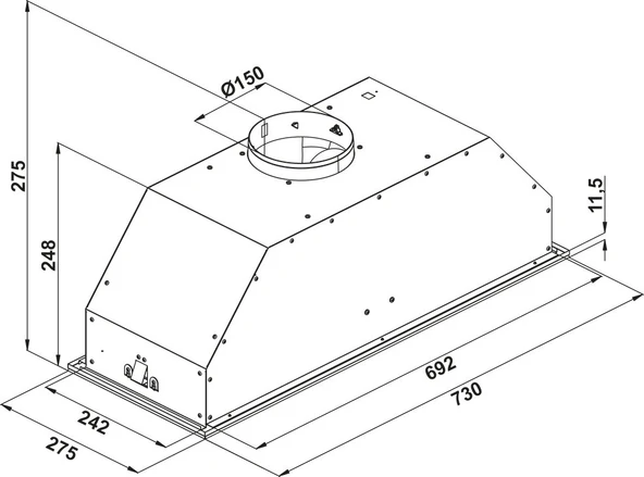 Hafele Box S Gömme Davlumbaz 72 cm - Resim 4
