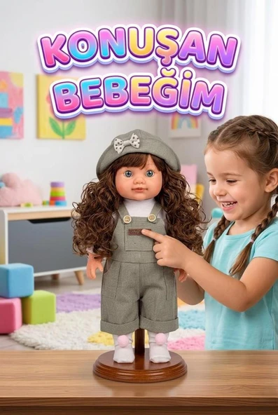 Lucia Girl Konuşan 35 cm - Etkileşimli Kolları Bacakları ve Kafası Et Kutulu Oyuncak Bebek ürün görseli 1