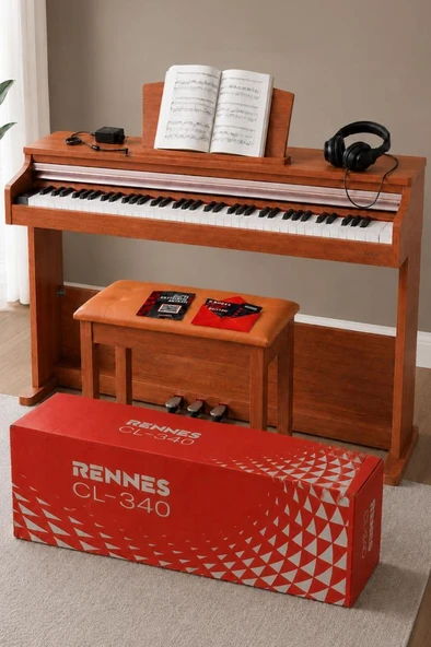 Rennes CL-340OR Tuş Hassasiyetli 88 Tuş Dijital Piyano Profesyonel Ahşap ürün görseli 1