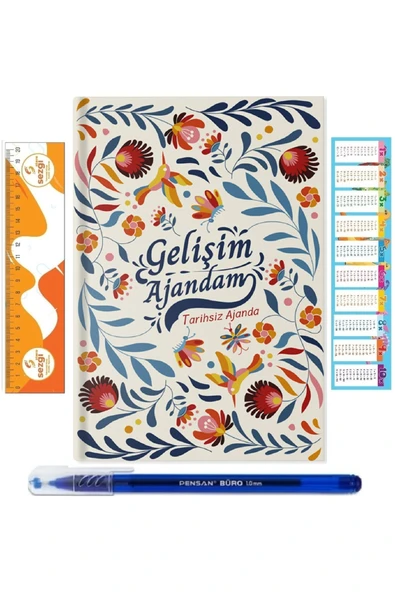 Geleceğin Yıldızları Gelişim Ajandam Tarihsiz Ciltli Dışı Farklı İçi Aynı ve Sezgistore Ayraç+Kalem ürün görseli 1