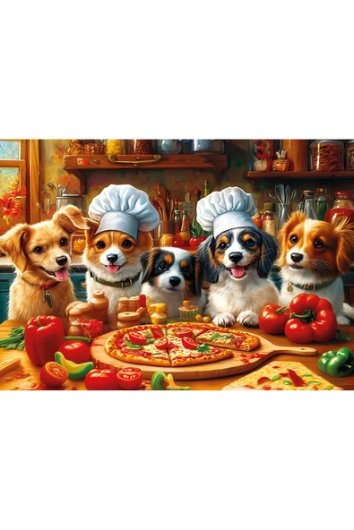 Chef Dogs 100 Parça Puzzle - Resim 2