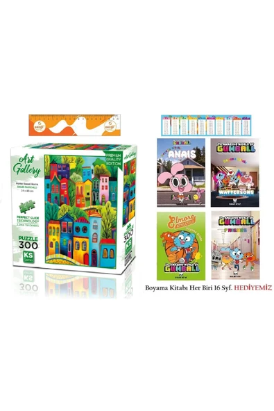 Ks Home Sweet Home Ks Games 300 Parça Puzzle 34x48 cm-19261 ve 4 Adet The Gumball Boyama Kitabı ürün görseli 1