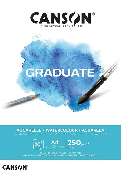 Graduate Watercolor A4 250gr 20yp Sulu Boya Blok ürün görseli 1