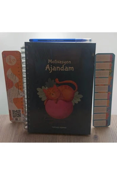 Geleceğin Yıldızları Motivasyon Ajandam Tarihsiz Sipiralli Stecer Sayfalı ve Sezgistore Ayraç+Kalem ürün görseli 1
