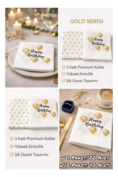 CKM silikon 2li Doğum Günü Konseptli Premium Peçete ürün görseli 1