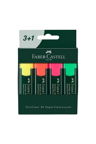 TEXTLİNER FOSFORLU KALEM 3+1 SET ürün görseli 1