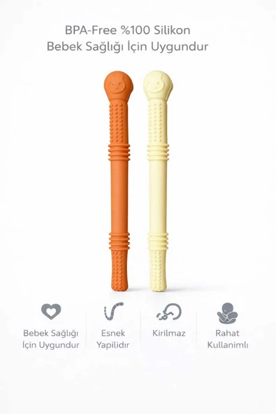 CKM silikon Renkli Pipet Setİ 2'Li Diş Kaşıyıcı Özellikli ürün görseli 1
