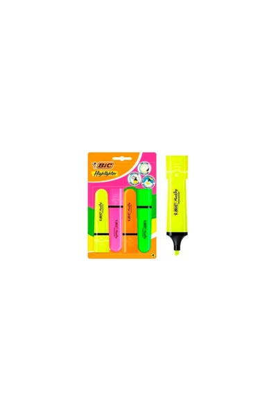 Marking Flat Highlighter 4lü Blister Canlı Renkler ürün görseli 1