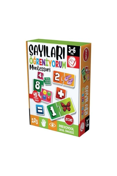 Sayıları Öğreniyorum Montessori Eğitici Yapboz Puzzle 3-6 Yaş 45 Pcs ürün görseli 1