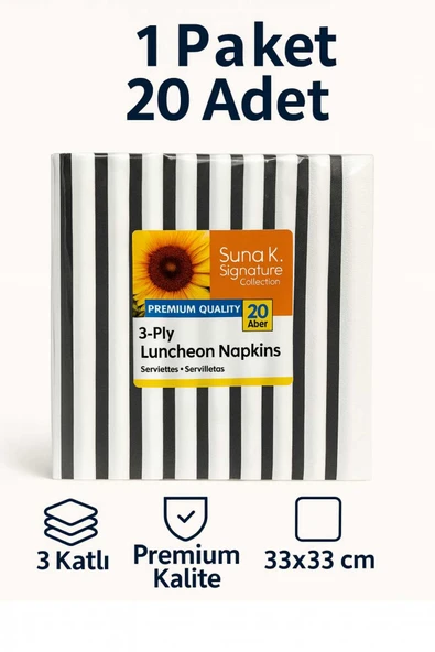 CKM silikon Suna K Signature Collection – Premium 3 Katlı Desenli Peçete ürün görseli 1