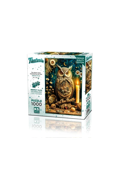 The Silent Town Watched by the Owl 1000 Parça Puzzle ürün görseli 1