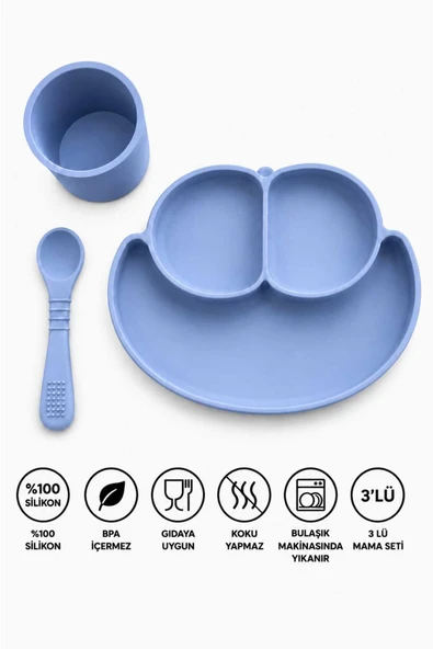 ERMA HOME Vakum Tabanlı Mama Seti – Kaymaz & Güvenli Beslenme ürün görseli 1