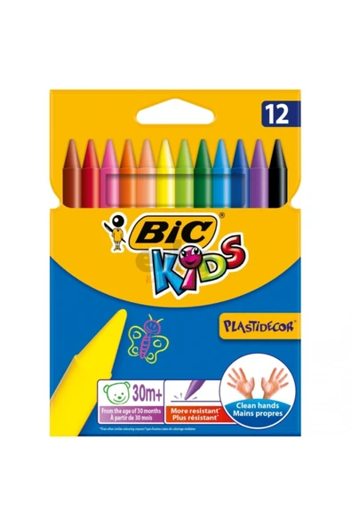 Bıc Kids Plastidecor Pastel Boya Kalemi 12'li Kutu ürün görseli 1