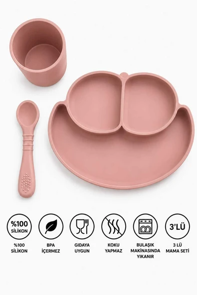 ERMA HOME Vakum Tabanlı Silikon Mama Seti – Kaymaz & Güvenli Beslenme ürün görseli 1