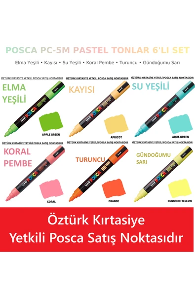 PC-5M 6’lı Kalem Seti - Pastel ve Soft Tonlar ürün görseli 1