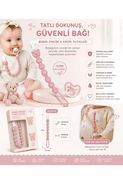 ERMA HOME Emzik Askısı Ve Znciri ( Pembe ) ürün görseli 1