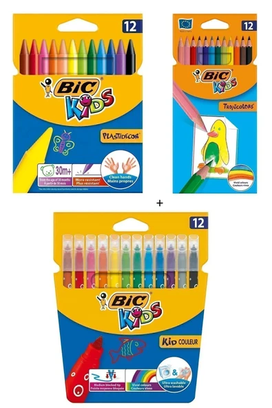 Pastel Boya Kalemi 12'li Kuru Boya Kalemi 12'li Yıkanabilir Keçeli Boya Kalemi 12'li ürün görseli 1