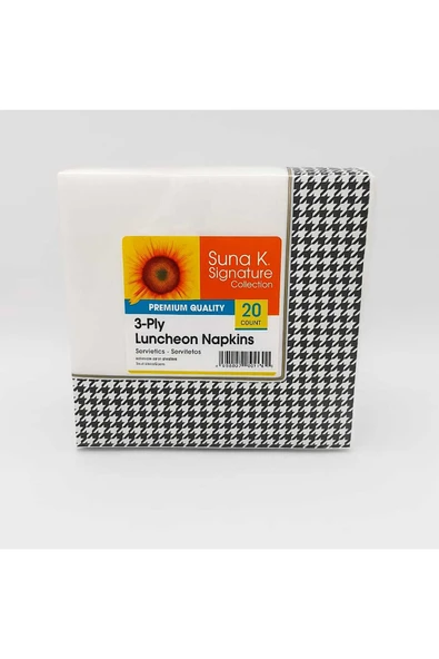 CKM silikon Siyah Beyaz Desenli 3 Katlı Sofra Peçetesi – 20’li Paket – 33x33 cm ürün görseli 1