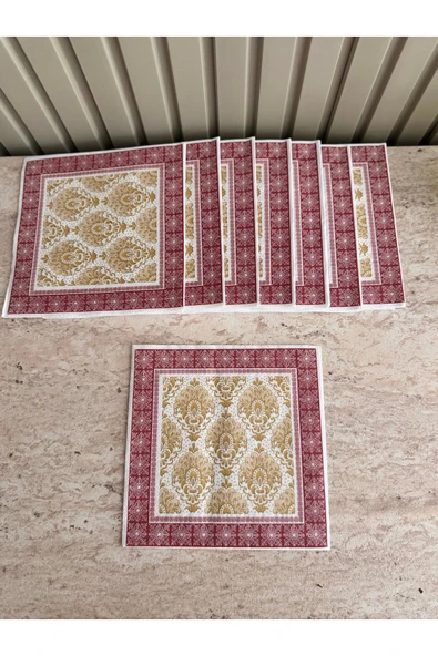ermaslicon Lüks desenli peçete 40 adet sunumluk sofra peçetesi - Resim 2