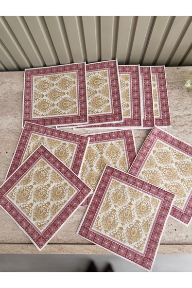 ermaslicon Lüks desenli peçete 40 adet sunumluk sofra peçetesi - Resim 4