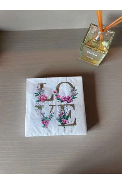 SUNA K . Desenli Sunum Peçete LOVE yazılı 3 katlı 2 Paket 40 Adet kaliteli ürün görseli 1