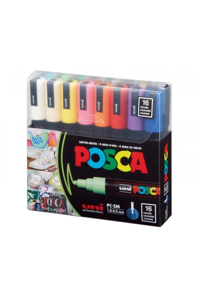Set 16 Carioci POSCA, Varf 1,8 - 2,5 mm, Marker PC-5M, UNI ürün görseli 1