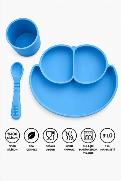 ERMA HOME Vakum Tabanlı Mama Seti – Kaymaz & Güvenli Beslenme ürün görseli 1