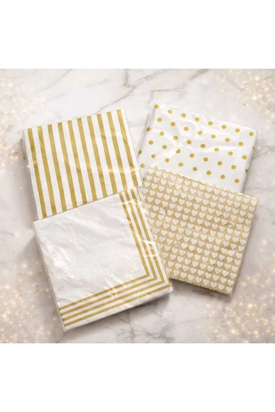 CKM silikon Lüks Gold Peçetesi 4’lü Set – Premium Kalite ürün görseli 1