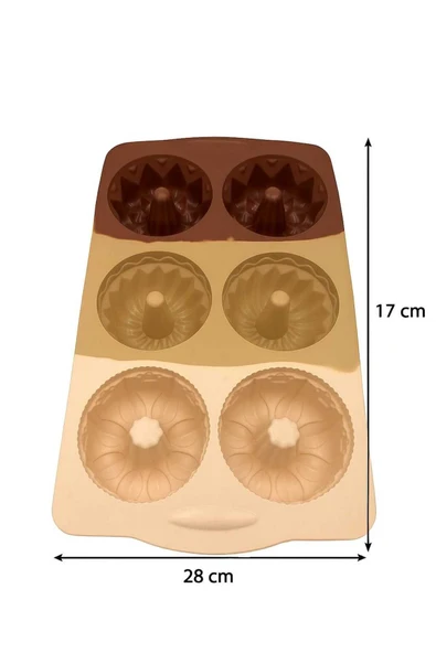 CKM silikon 6'Lı Tepsi Muffin Kek Kalıbı - Resim 2