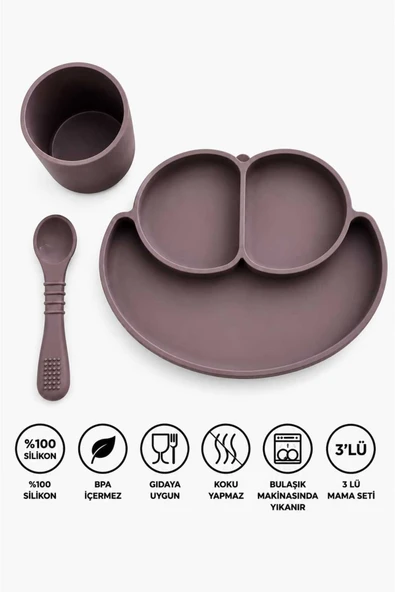 ERMA HOME Vakum Tabanlı Silikon Mama Seti – Kaymaz & Güvenli Beslenme ürün görseli 1