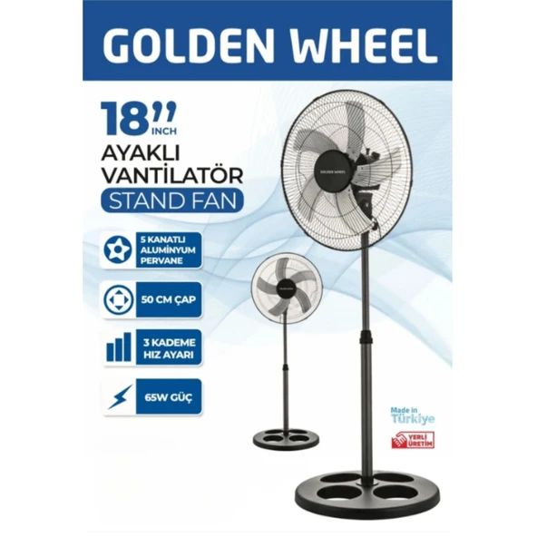 Golden Wheel 50cm 18inç Sanayi Vantilatör ürün görseli 1