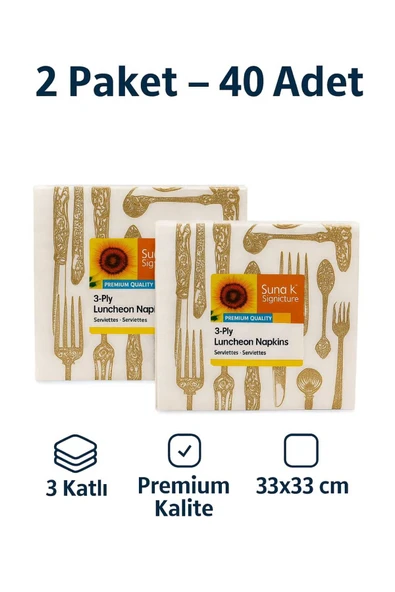 CKM silikon Suna K Signature Collection – Premium 3 Katlı Desenli Peçete ürün görseli 1