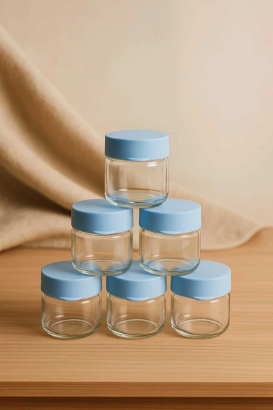 CKM silikon 6 Adet 41 ML Cam Bebek Mama Taşıma Saklama Kabı Sızdırmaz Mavi ürün görseli 1