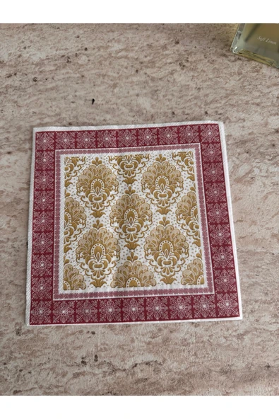 ermaslicon Lüks desenli peçete 40 adet sunumluk sofra peçetesi - Resim 3