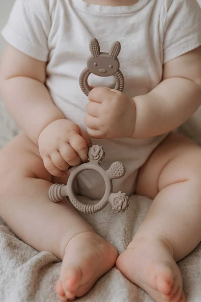 CKM silikon Bebek Diş Kaşiyici 2li Tavşan Model Parmak Model Dişlik ürün görseli 1