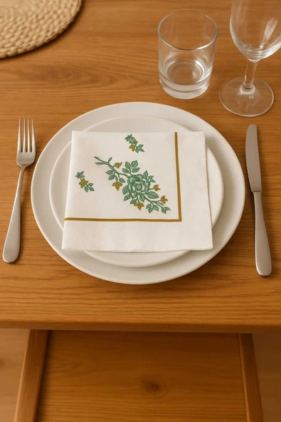 CKM silikon Desenli 3 Katlı Sofra Peçetesi – 20’li Paket – 33x33 cm ürün görseli 1