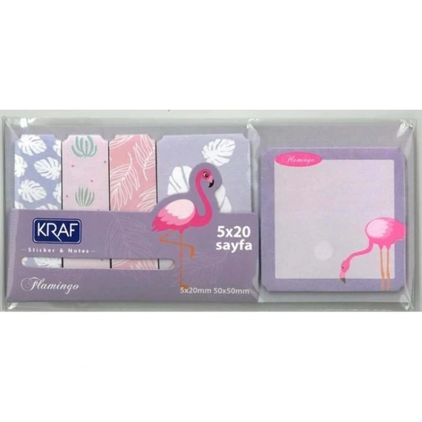 KRAF YAPISKANLI NOT KAGIDI FLAMINGO 100YP 2217FL ürün görseli 1