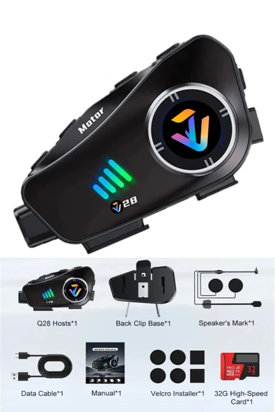 Kamera Kayıt Özellikli Motosiklet Kask Kulaklık PR28 32Gb Hafıza Kartı Hediyeli 1080P Wireless APP ürün görseli 1