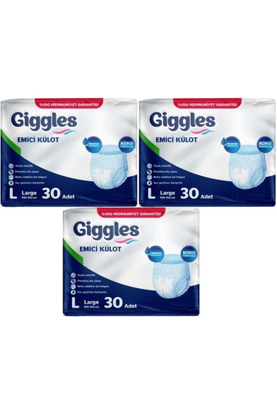 giggles Hasta Bezi Yetişkin Emici Külot L-Büyük 90 Adet (3Pk*30) ürün görseli 1