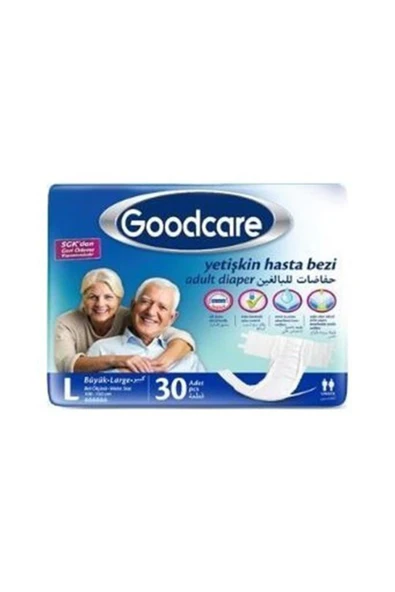Goodcare Bel Bantlı Yetişkin Hasta Bezi Large 30'lu 2 Paket 60 Adet ürün görseli 1