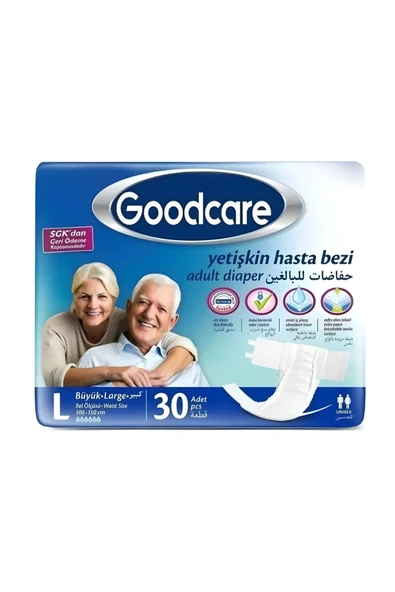 Good Care Large Beden Bel Bantlı Yetişkin Hasta Bezi 30 lu Paket yumuşak ürün görseli 1