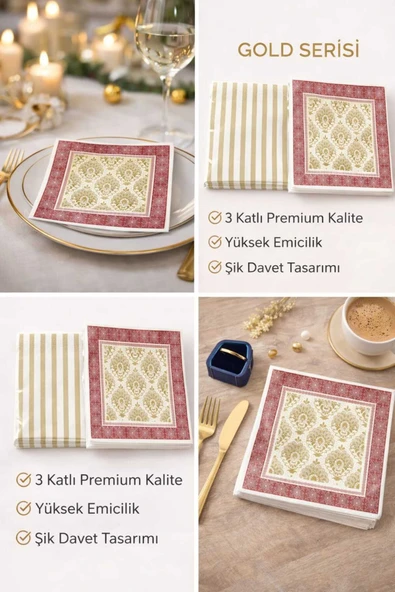 CKM silikon Suna K Signature Collection – Premium Desenli 2'Li Peçete ürün görseli 1