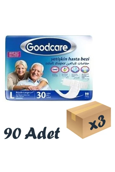 Goodcare Bel Bantlı Yetişkin Hasta Bezi Large 30'lu 3 Paket 90 Adet ürün görseli 1