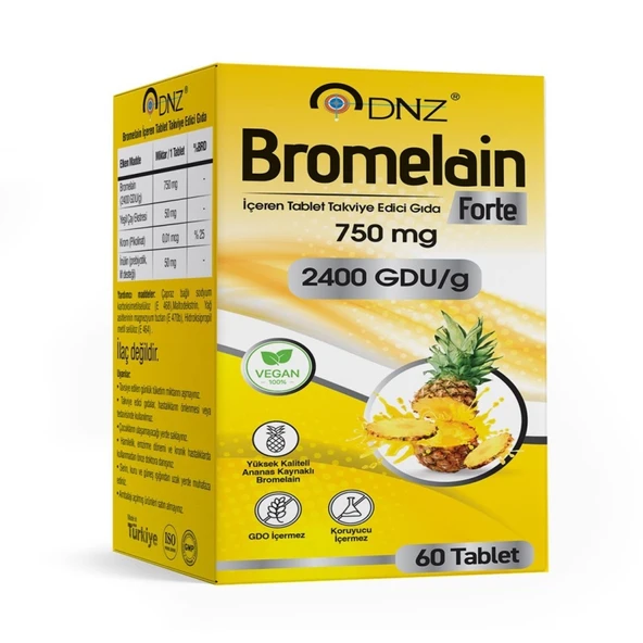 DNZ Bromelain Forte 750 mg 60 Tablet ürün görseli 1