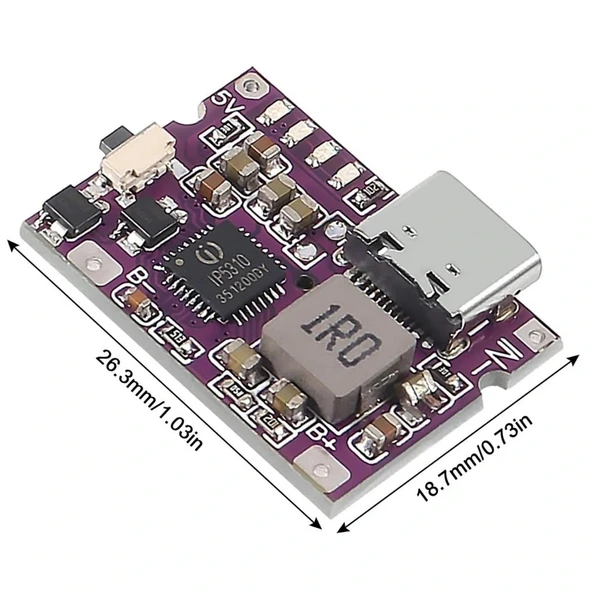5V 3.1A Type-C 18650 LiPo Li-ion Pil Şarj Devresi - Resim 5