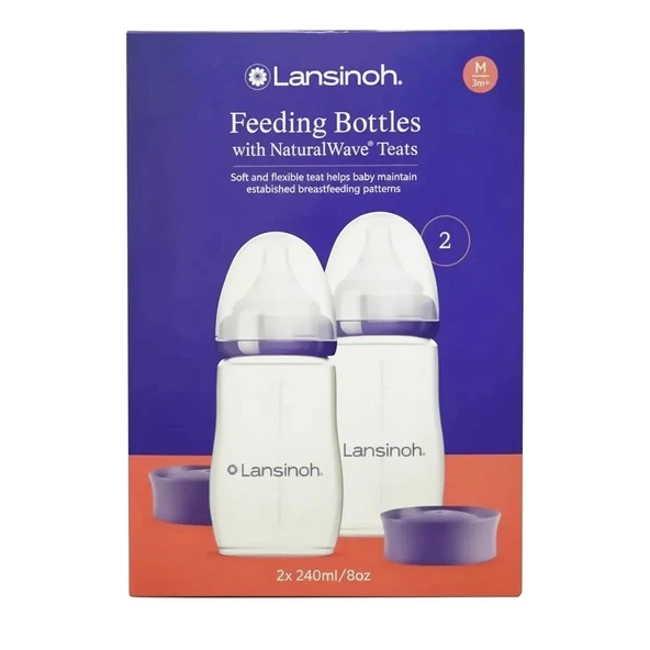 Lansinoh Natural Wave Biberon Seti 240 ml 2li ürün görseli 1