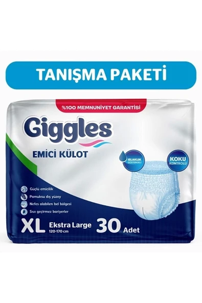 giggles Yetişkin Emici Külot Bez Ekstra Large (XL) 30'lu 1 paket 30 adet ürün görseli 1