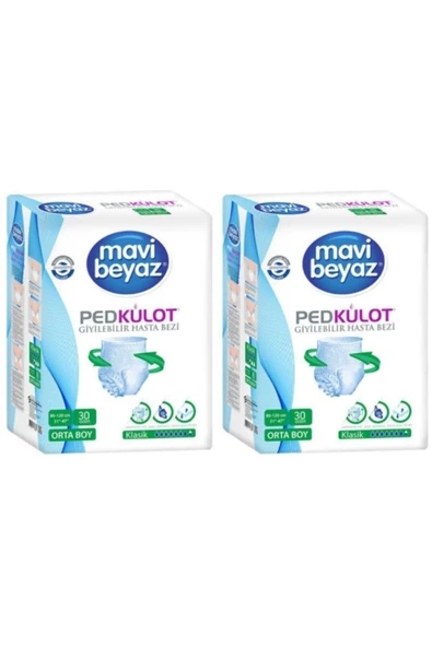 Mavi Beyaz Ped Emici Külot Hasta Bezi M 60 Adet ürün görseli 1