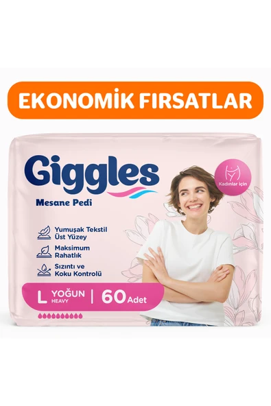 giggles Large Yoğun 10'LU kadın Mesane pedi 6 paket - 60 Adet (10x6) ürün görseli 1