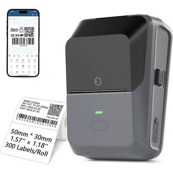Powermaster PM-29886 Çok Amaçlı Bluetooth Destekli Taşınabilir Akıllı Termal Etiket Yazıcısı ürün görseli 1